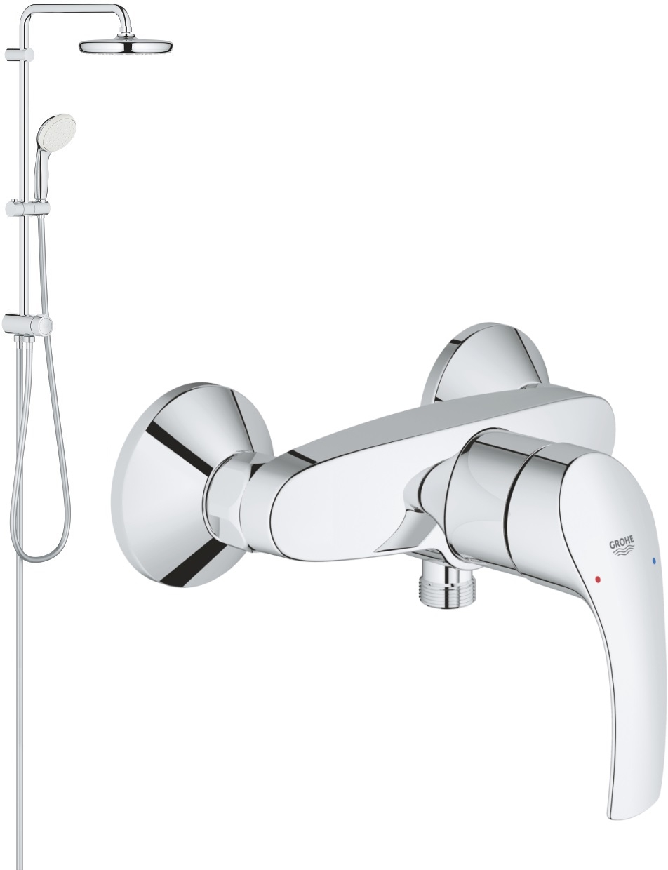 Készlet zuhany készlet Grohe New Tempesta 26381001, zuhanycsaptelep Grohe Eurosmart 33555002