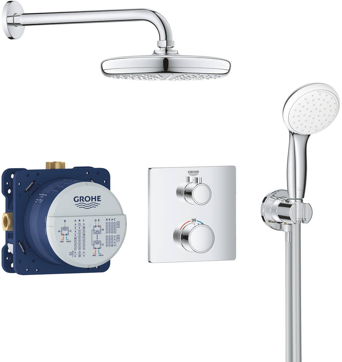 Grohe Grohtherm zuhany készlet beépített termosztáttal Igen StarLight Chrome 34729000