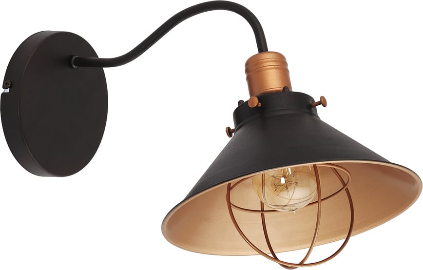 Nowodvorski Lighting Garret oldalfali lámpa 1x60 W fekete-réz 6442