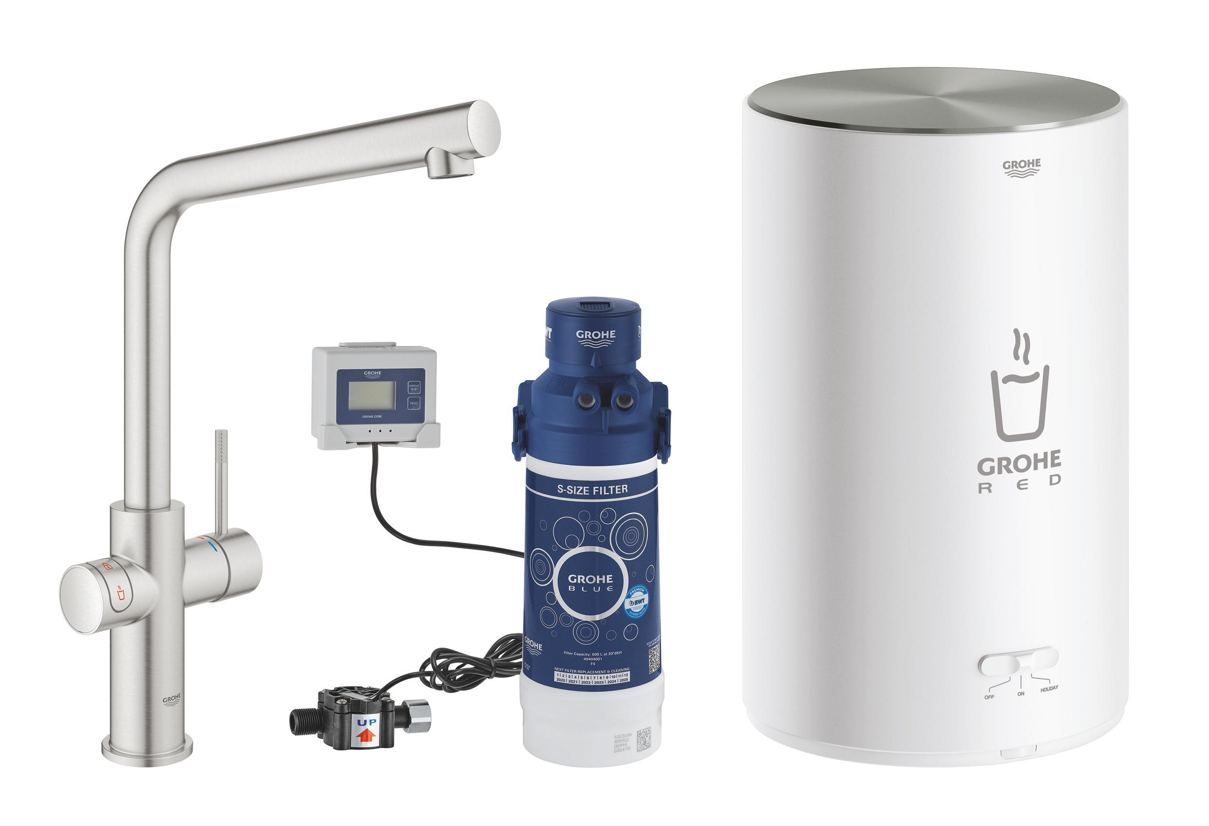 Grohe Red konyhai csaptelep bojlerrel álló rozsdamentes acél 30327DC1