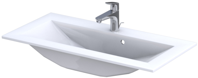 Oristo Silver mosdótál 90x45 cm négyszögletes beépíthető fehér UME-SI-90-92