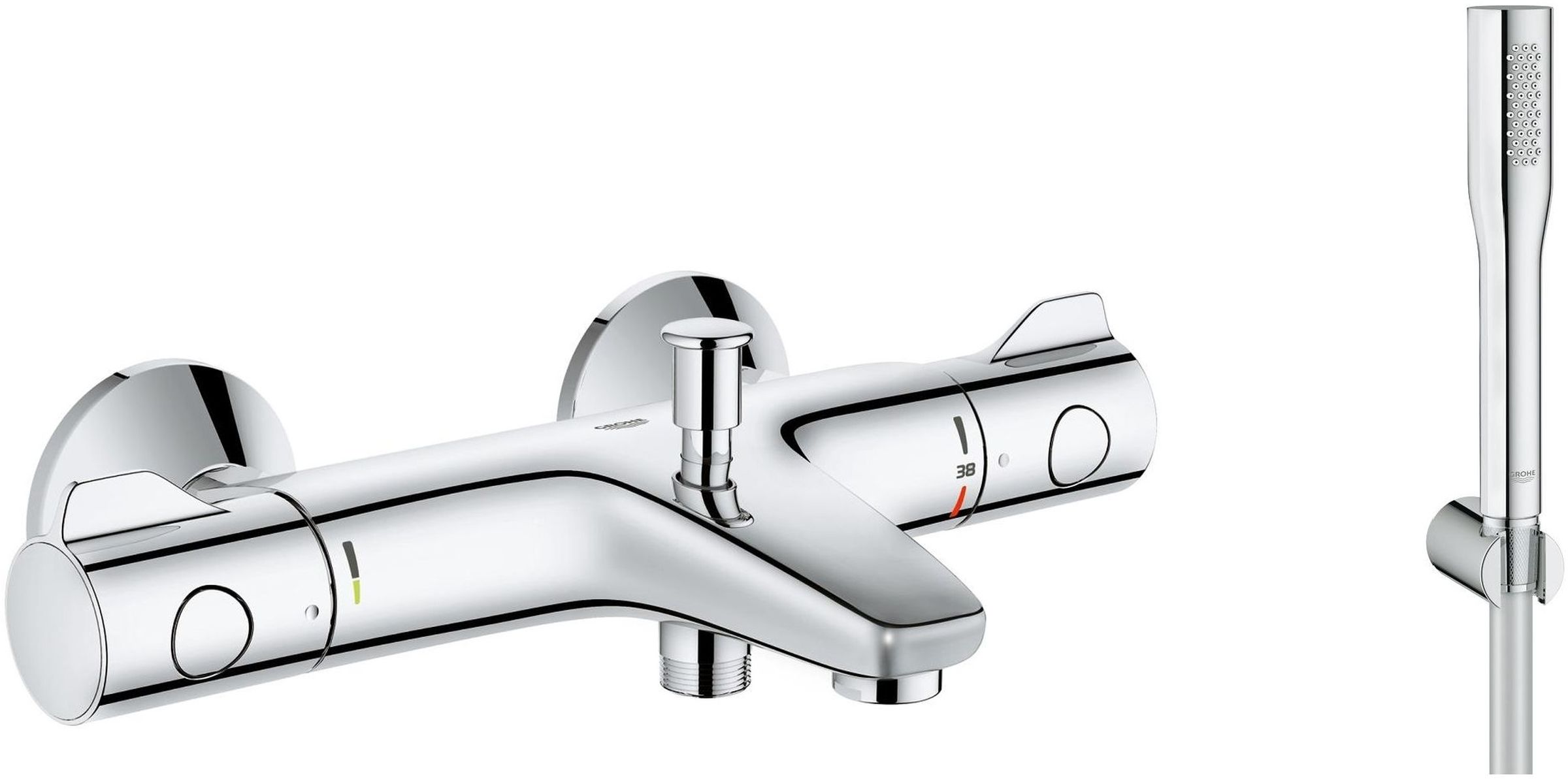 Készlet kád és zuhany csaptelep Grohe Grohtherm 800 34567000, zuhany készlet Grohe Euphoria 27369000