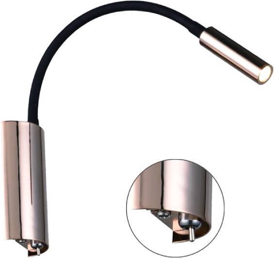 Orlicki Design Nuto oldalfali lámpa 1x3 W fekete-arany OR81695