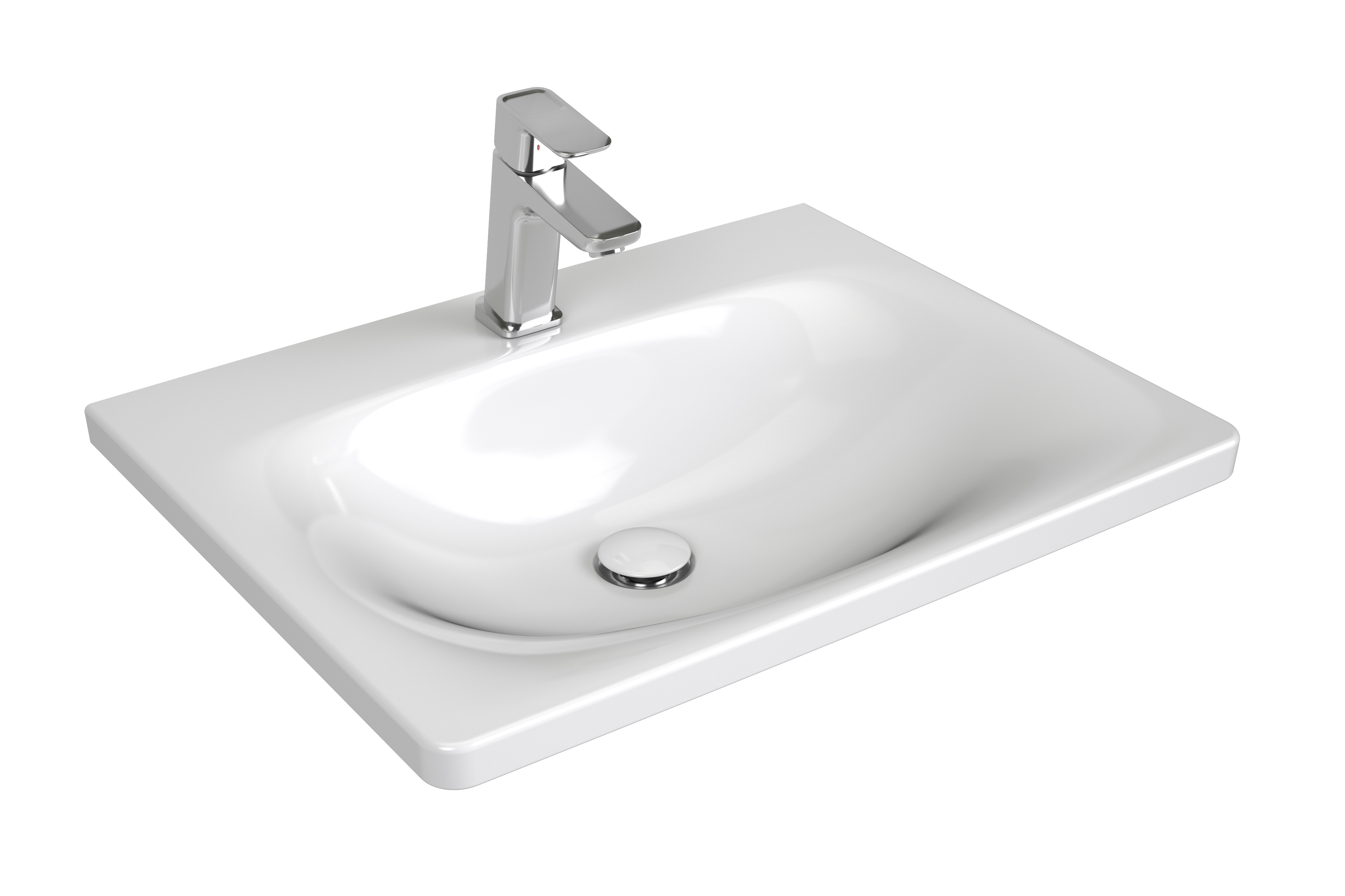 Ravak Balance mosdótál 60x46.5 cm négyszögletes beépíthető fehér XJX01260000