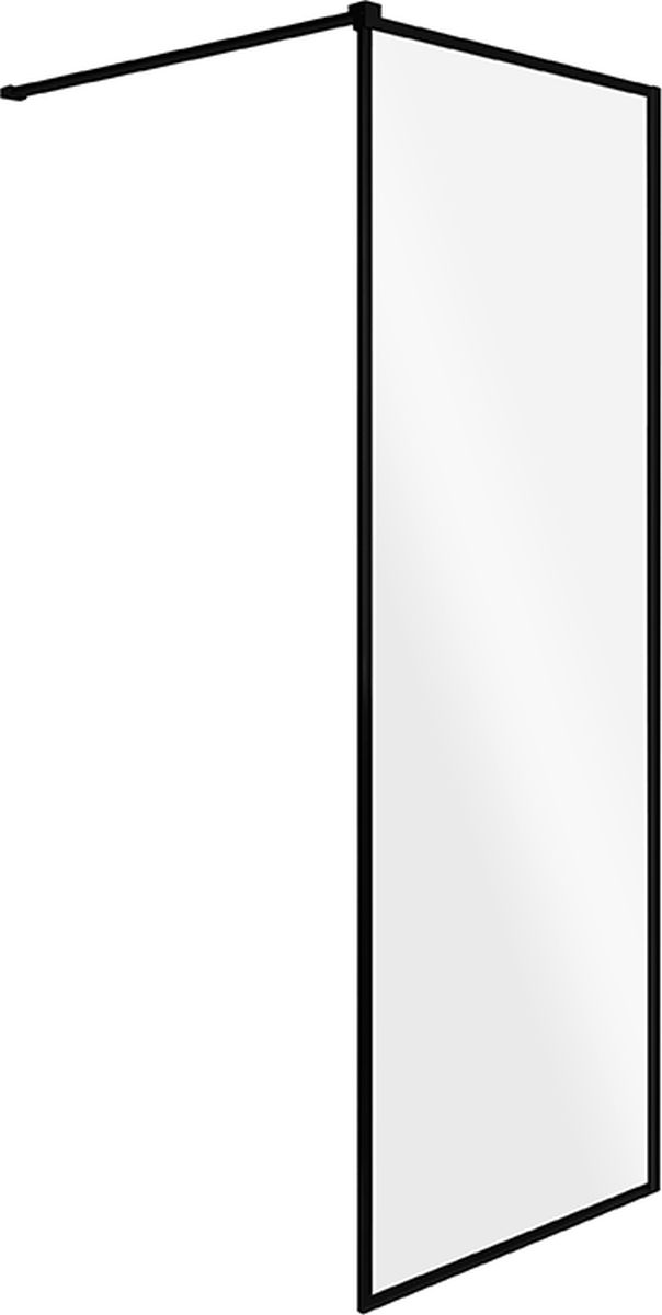 Besco Toca zuhanyfal 90 cm fekete matt/átlátszó üveg TCB-90-190C