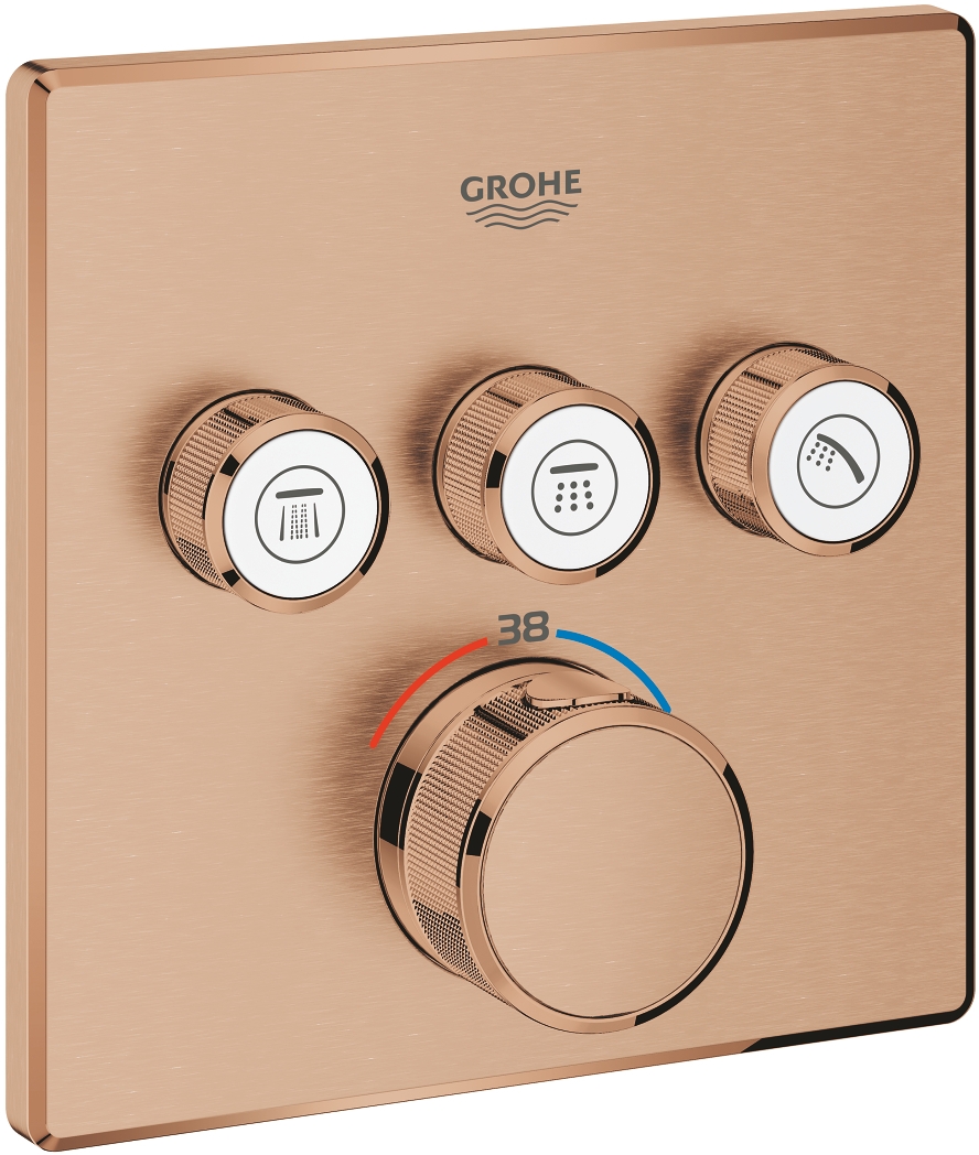 Grohe Grohtherm SmartControl kád és zuhany csaptelep süllyesztett igen Brushed Warm Sunset 29126DL0