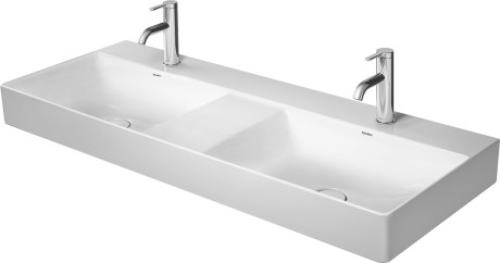 Duravit DuraSquare mosdótál 120x47 cm négyszögletes beépíthető-mosdótálak-dupla fehér 23531200701