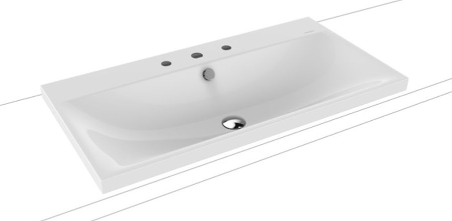 Kaldewei Silenio mosdótál 90x46 cm négyszögletes mosdótálak fehér 904006033001