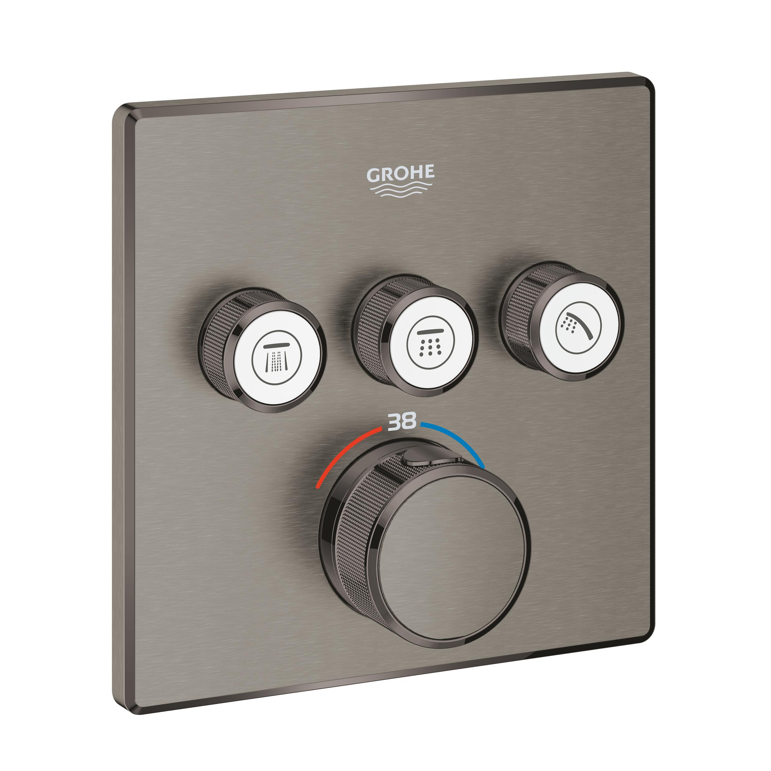 Grohe Grohtherm SmartControl kád és zuhany csaptelep süllyesztett z termosztáttal Brushed Hard Graphite 29126AL0
