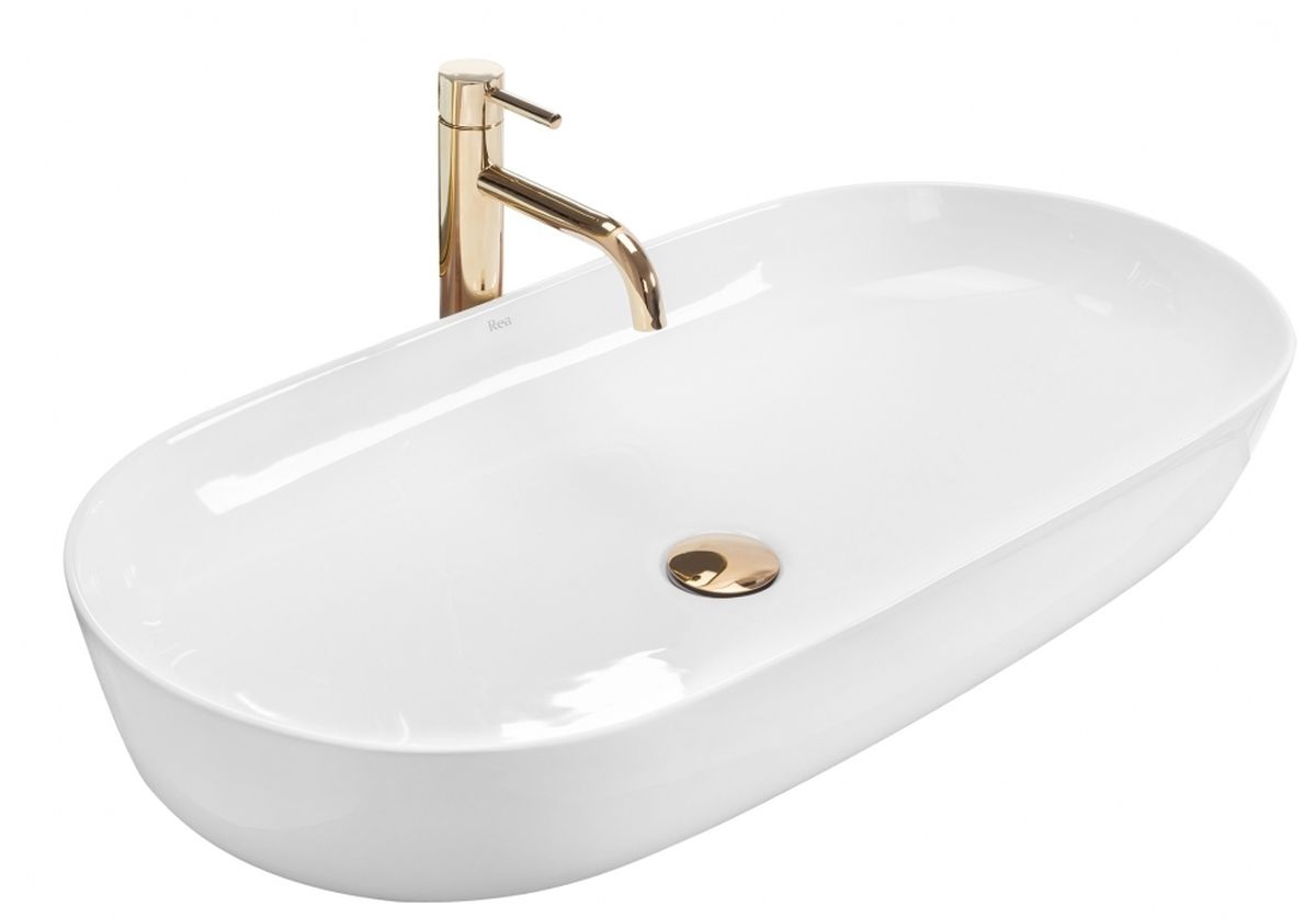 Rea Cleo mosdótál 81x41 cm ovális mosdótálak fehér REA-U0563