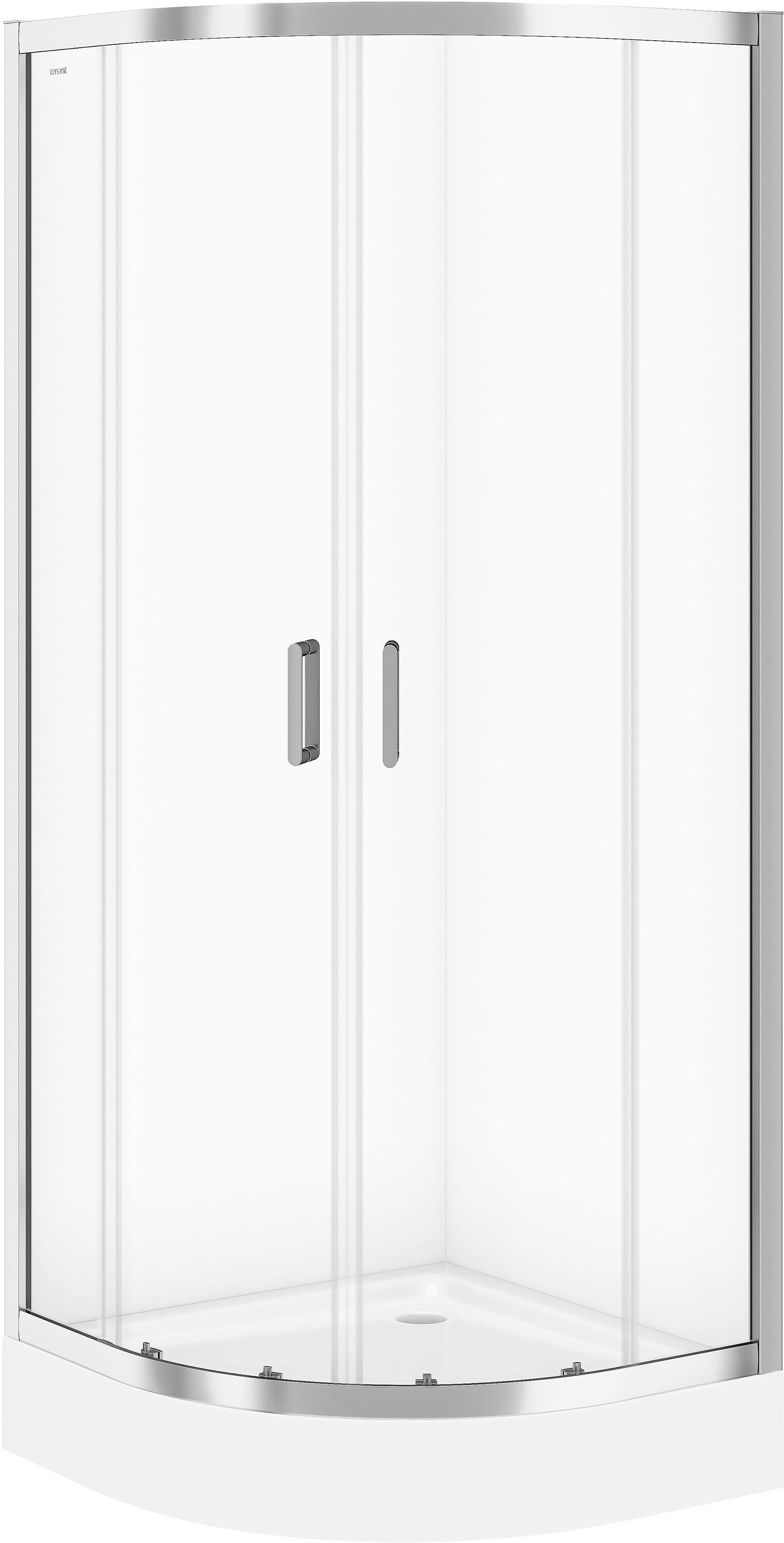 Set zuhanykabin Cersanit Arteco S157-001, félkör alakú zuhanytálca Cersanit Tako S204-003