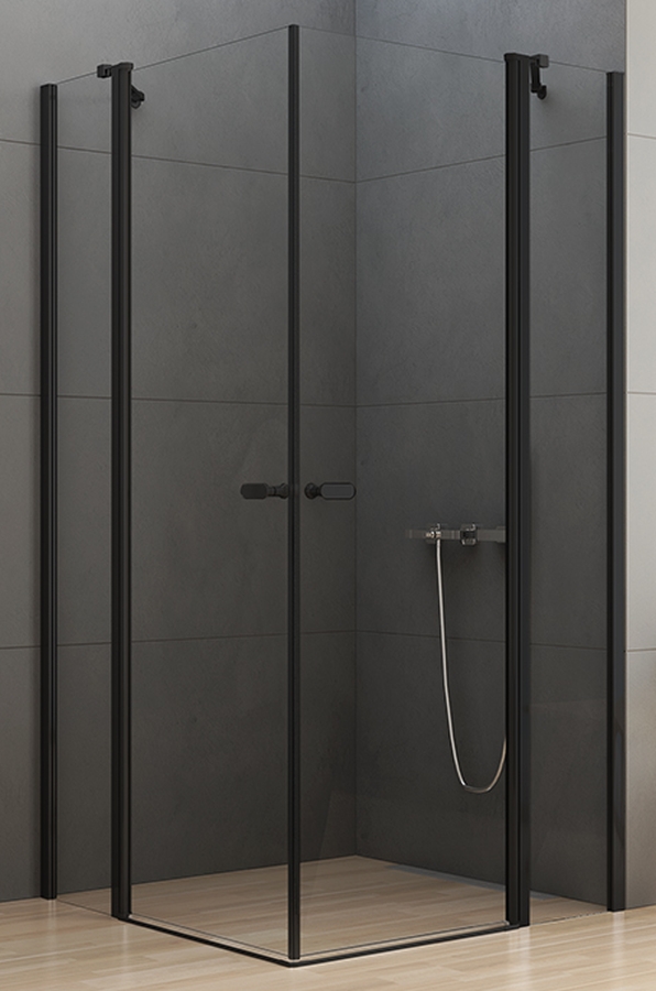 New Trendy New Soleo Black zuhanykabin 100x100 cm négyzet fekete matt/átlátszó üveg K-0556