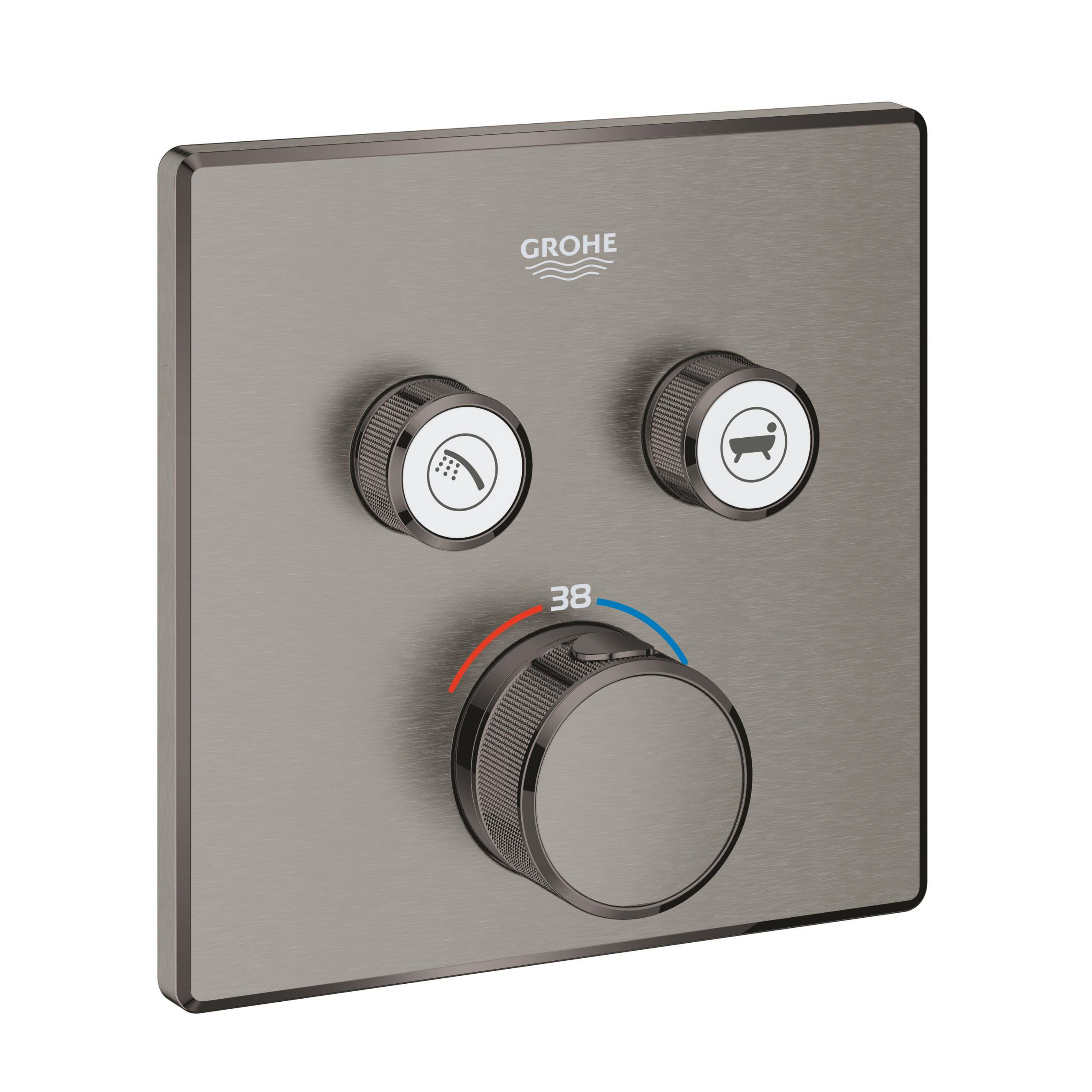 Grohe Grohtherm SmartControl kád és zuhany csaptelep süllyesztett z termosztáttal Brushed Hard Graphite 29124AL0