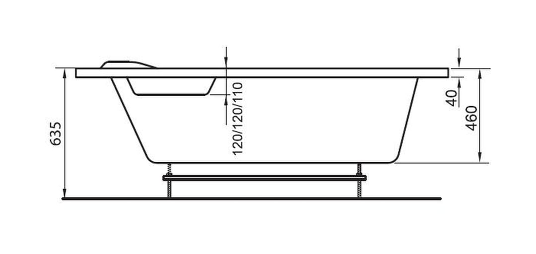 Ravak Asymmetric fűrdőkád keret GPX2240107