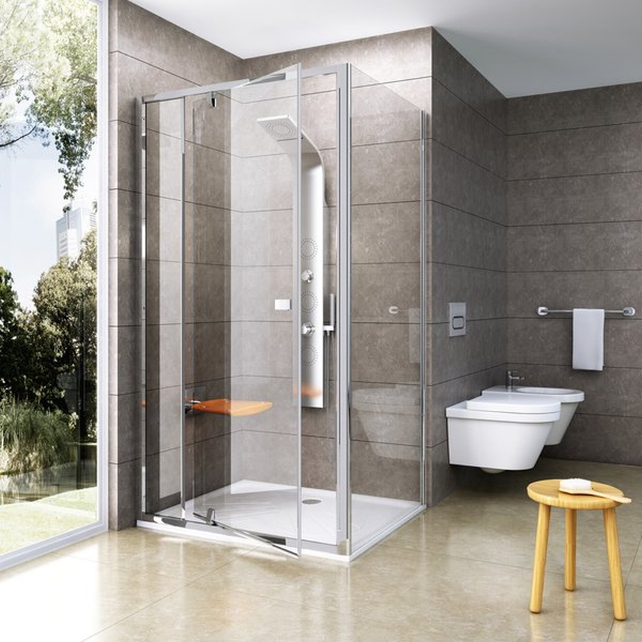 Ravak Pivot zuhanyfal 100 cm fehér fényes/átlátszó üveg 90GA0100Z1