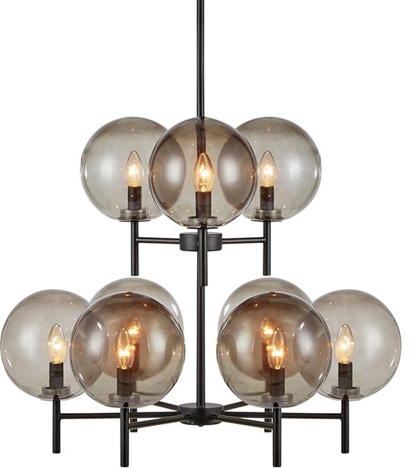 Markslöjd Crown függőlámpa x20 W fekete-füst színű 107921