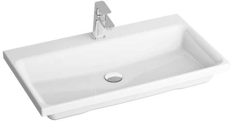 Ravak Comfort mosdótál 80x46 cm négyszögletes beépíthető fehér XJX01280001