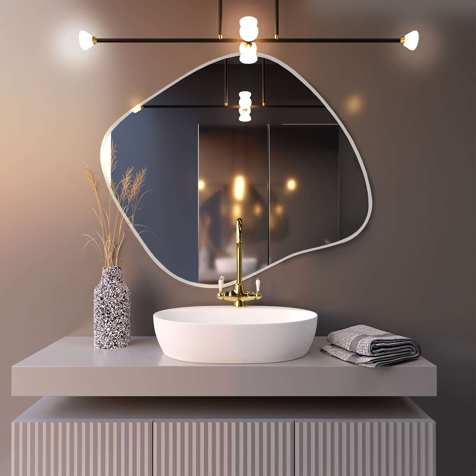Smartwoods Tiny Borderbright tükör 80x70 cm világítással fehér 5904107902425