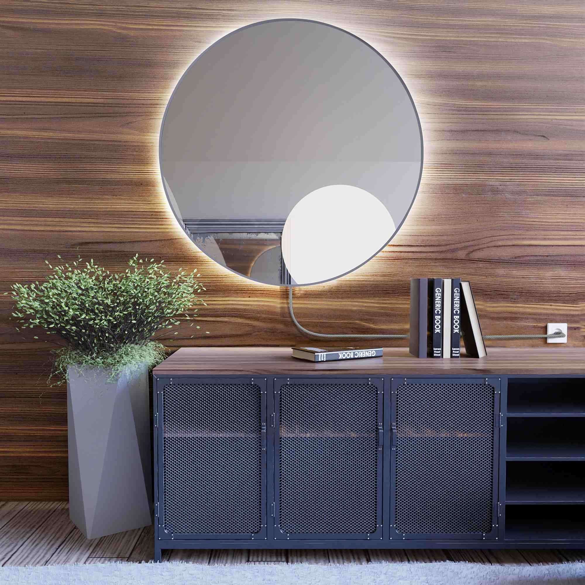 Smartwoods Electra tükör 50x50 cm kerek világítással ezüst 5904107903552