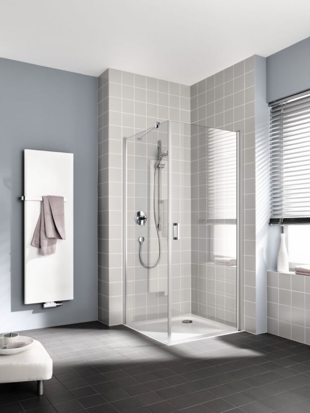 Kermi Cada XS zuhanyfal 90 cm ezüst fényes/átlátszó üveg CKTWL09020VPK