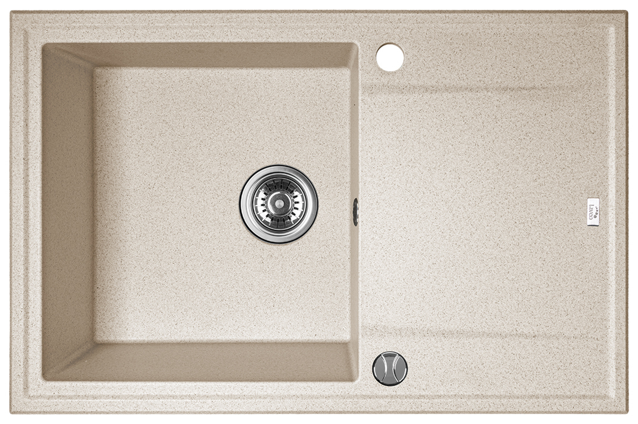 Laveo Megalo gránit mosogató 78x50 cm bézs SBE411T