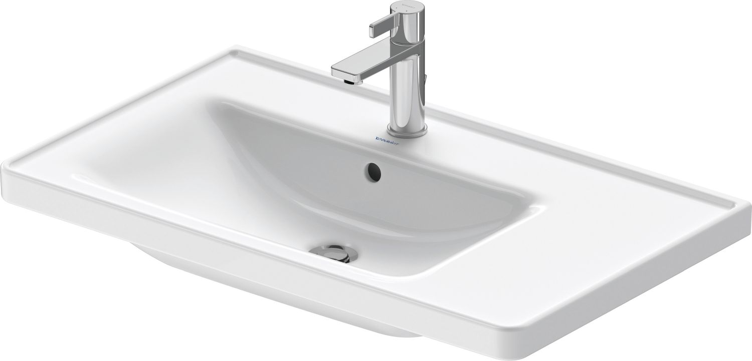 Duravit D-Neo mosdótál 80x48 cm négyszögletes beépíthető fehér 2369800000