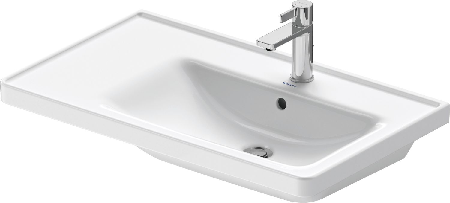 Duravit D-Neo mosdótál 80x48 cm négyszögletes beépíthető fehér 2370800000