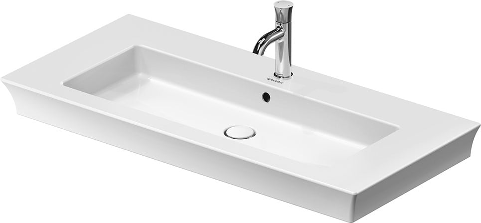 Duravit White Tulip mosdótál 105.5x49 cm négyszögletes beépíthető fehér 2363100000