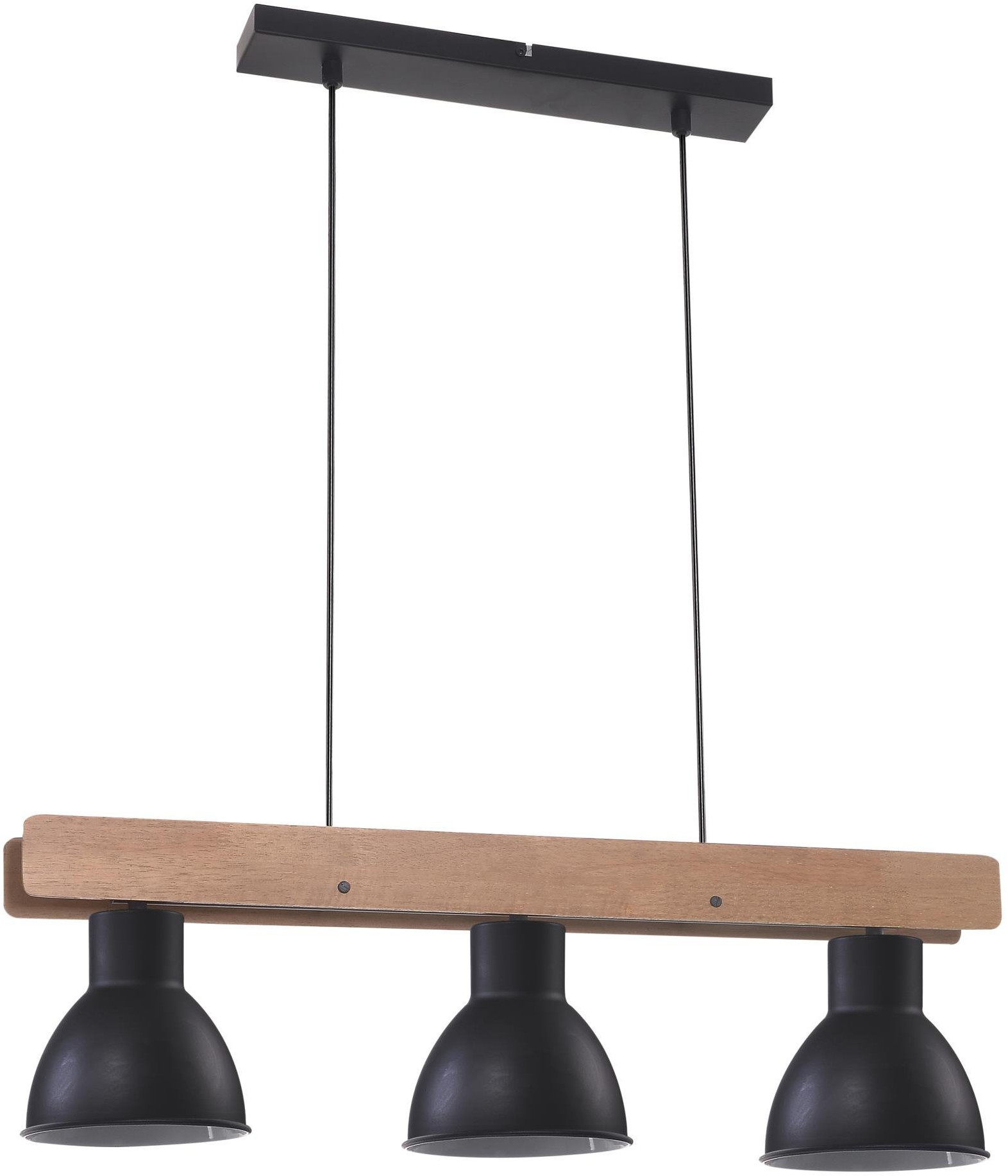 Candellux Vario függőlámpa 3x60 W fekete-fa 33-73471