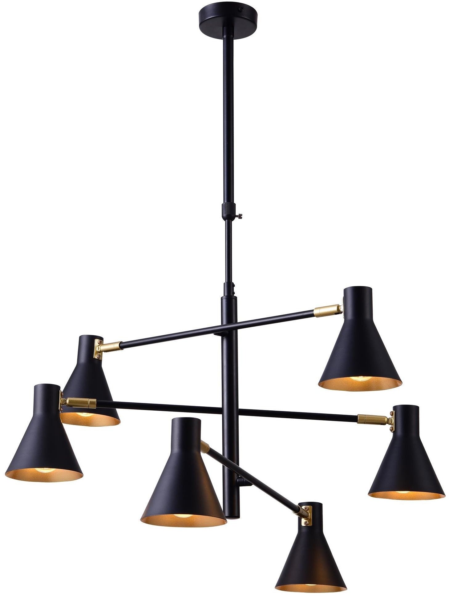 Candellux Less mennyezeti lámpa 6x40 W fekete-arany 36-72696