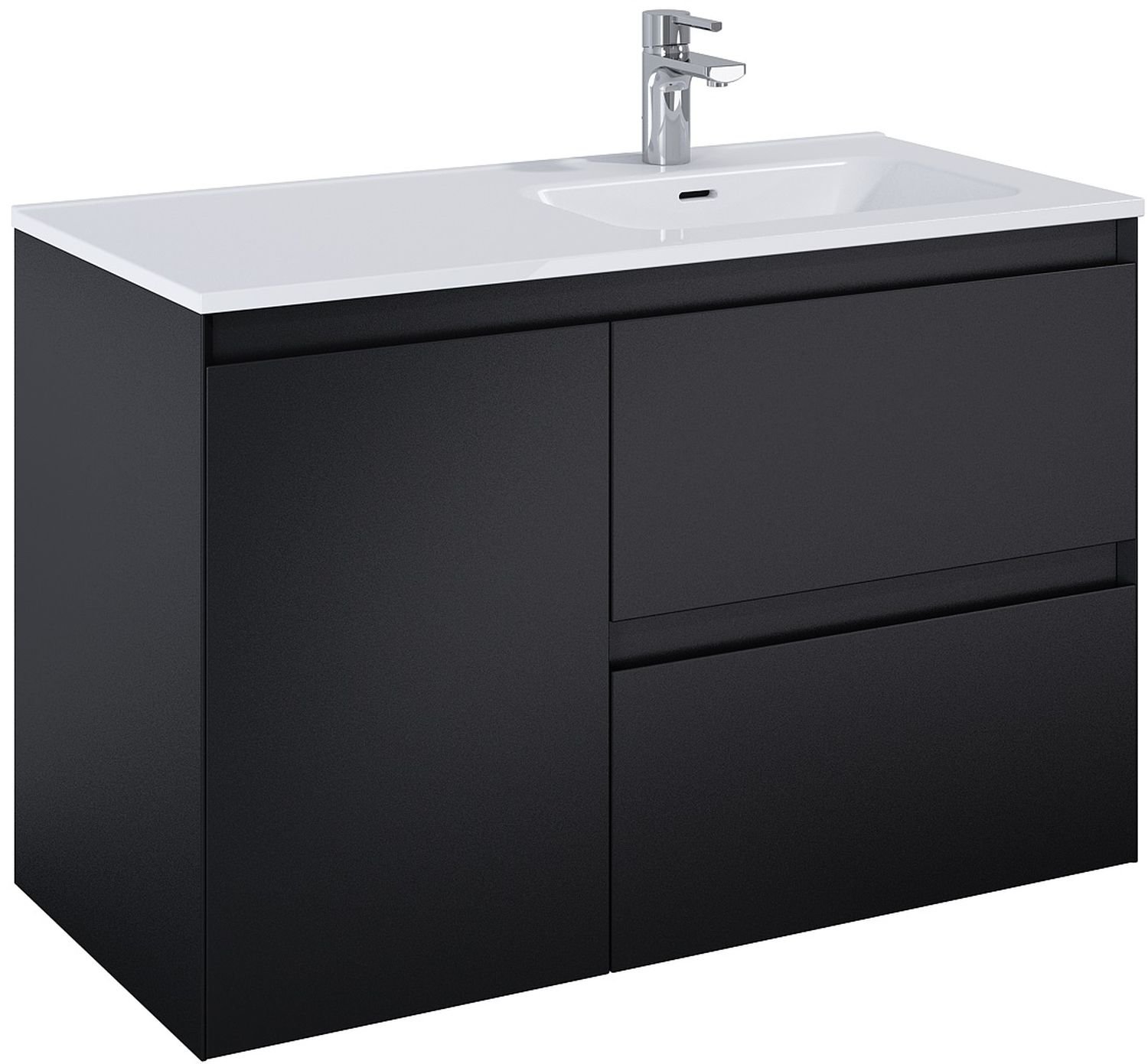 Elita Split szekrény 100x45.8x63.5 cm mosdókagyló alá akasztható fekete RE011005057160