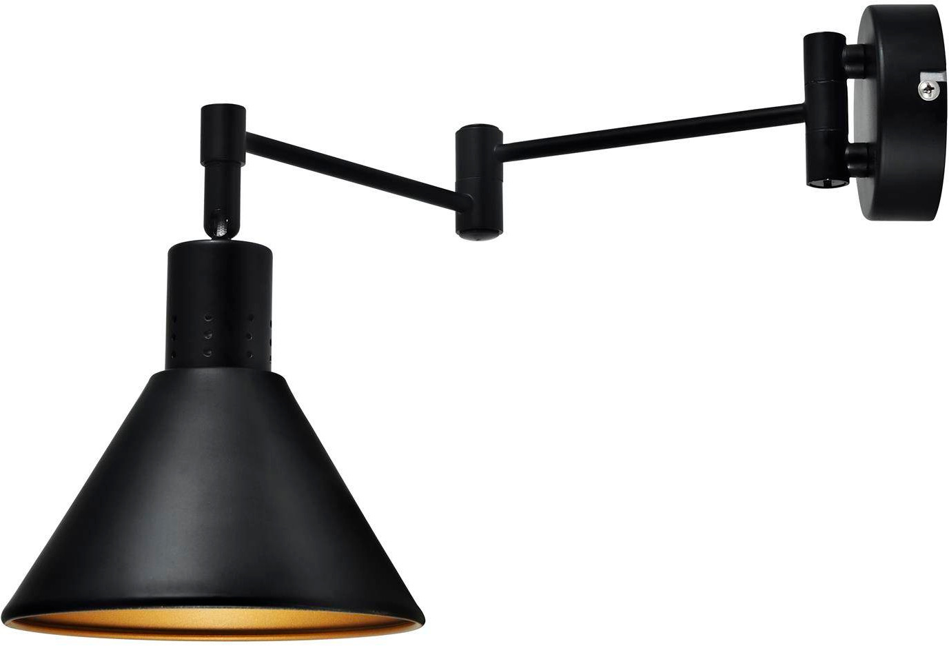 Candellux Copenhagen oldalfali lámpa 1x40 W fekete-arany 21-75444