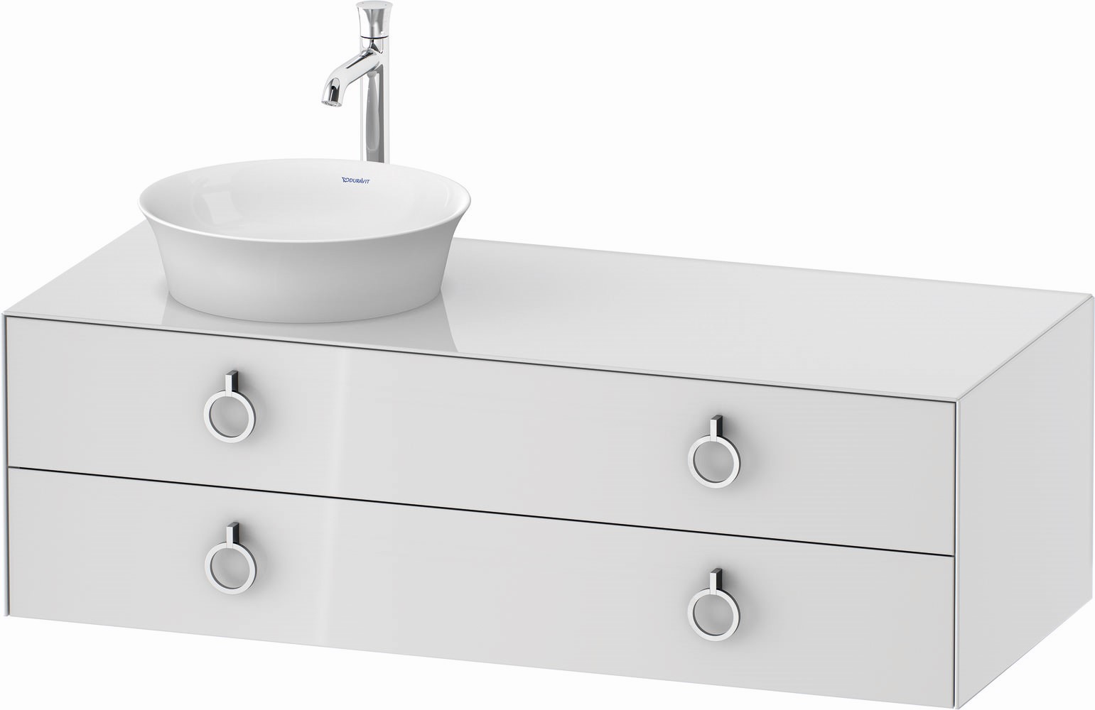 Duravit White Tulip szekrény 130x55x40.8 cm mosdókagyló alá akasztható fehér WT4992L8585