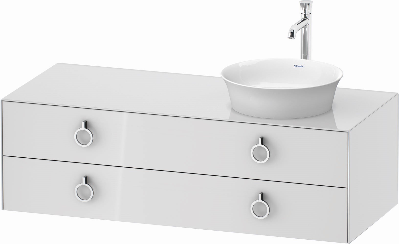 Duravit White Tulip szekrény 130x55x40.8 cm mosdókagyló alá akasztható fehér WT4992R8585