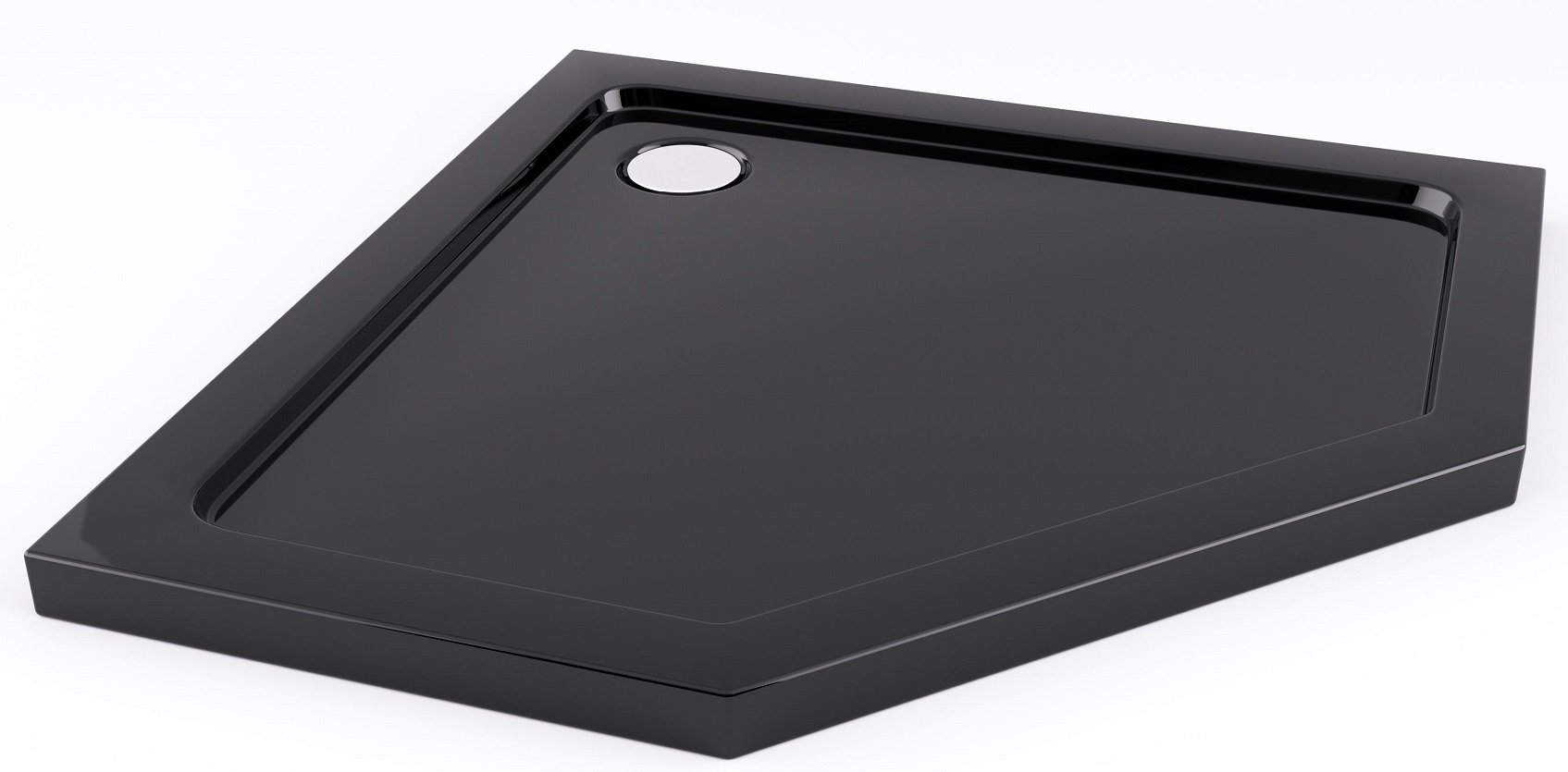 Rea Diamond ötszögletű zuhanytálca 90x90 cm fekete REA-K8543