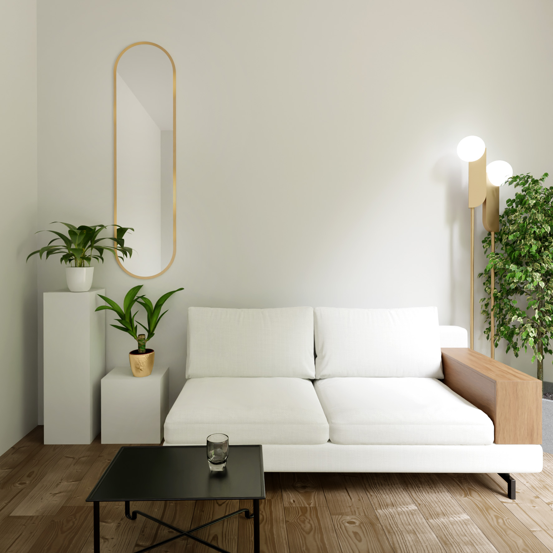 Baltica Design Tiny Border Pastille tükör 40x155 cm ovális arany 5904107905754