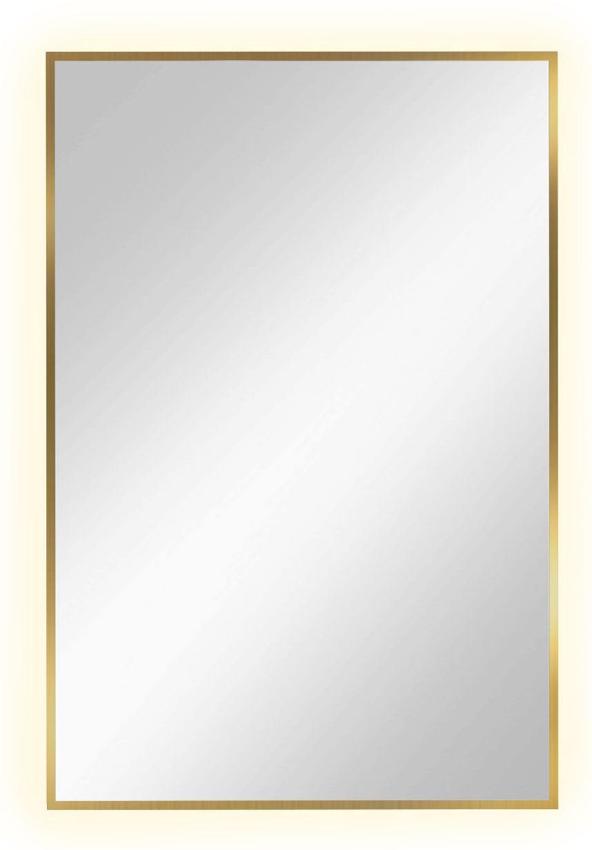 Baltica Design Tiny Border Straight tükör 60x90 cm négyszögletes világítással arany 5904107904702