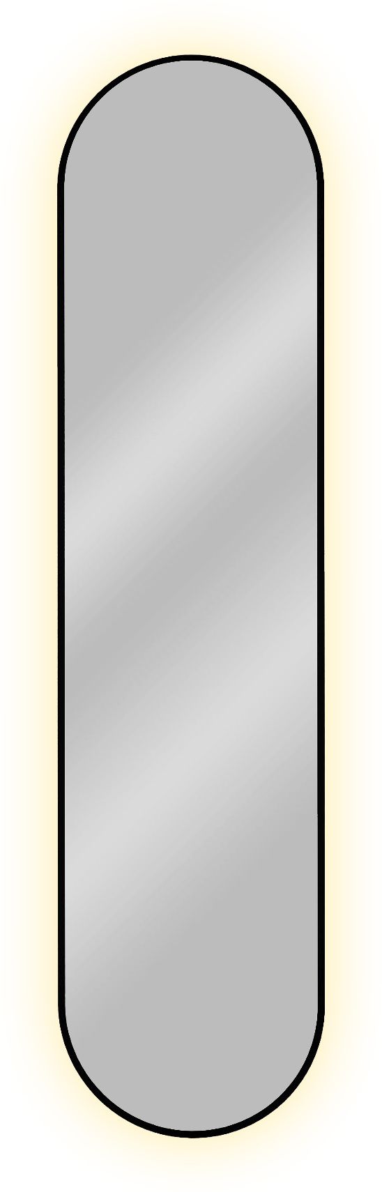 Baltica Design Tiny Border Pastille tükör 40x155 cm ovális világítással fekete 5904107905648