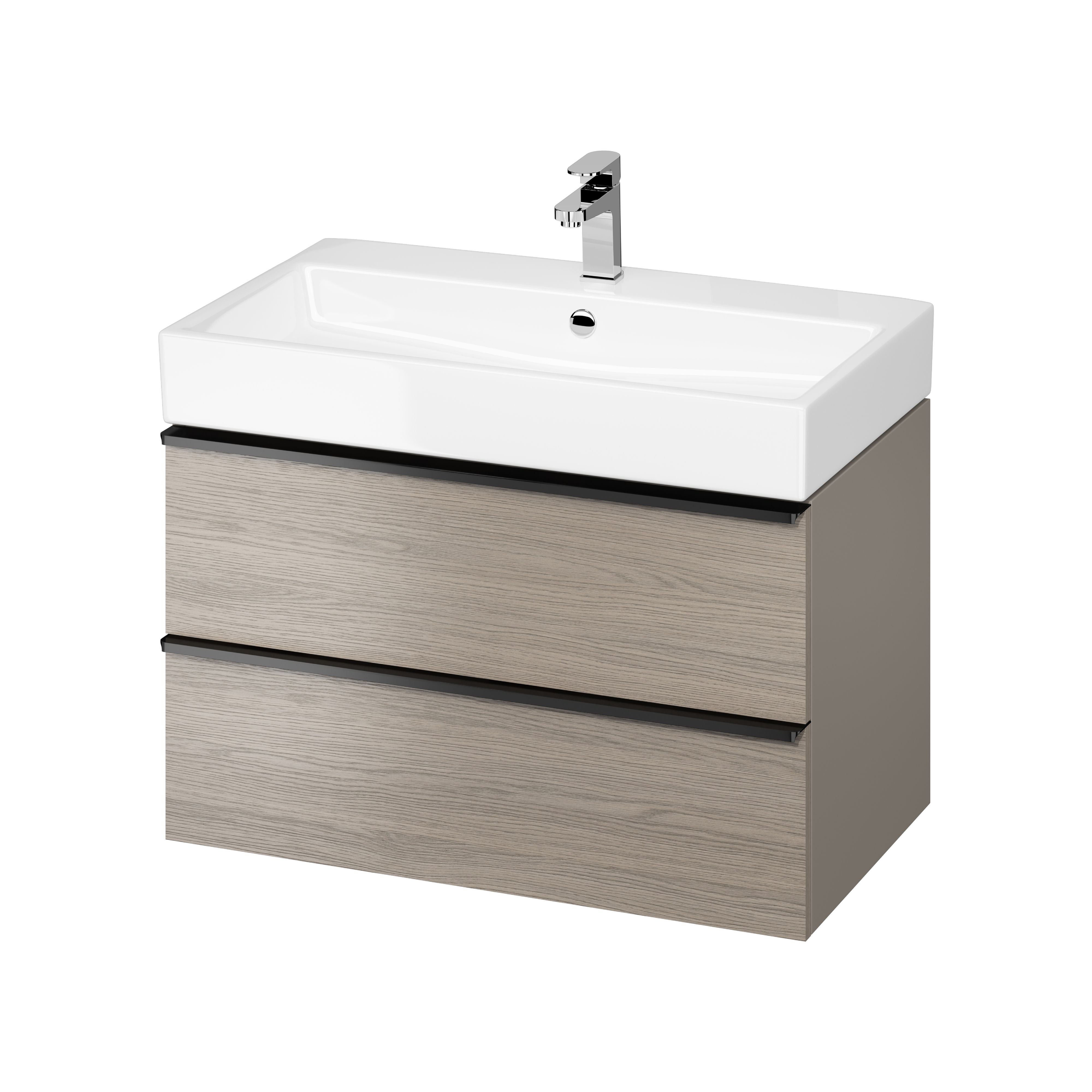 Cersanit Virgo szekrény 79.4x42.7x50.1 cm mosdókagyló alá akasztható szürke-tölgy S522-029