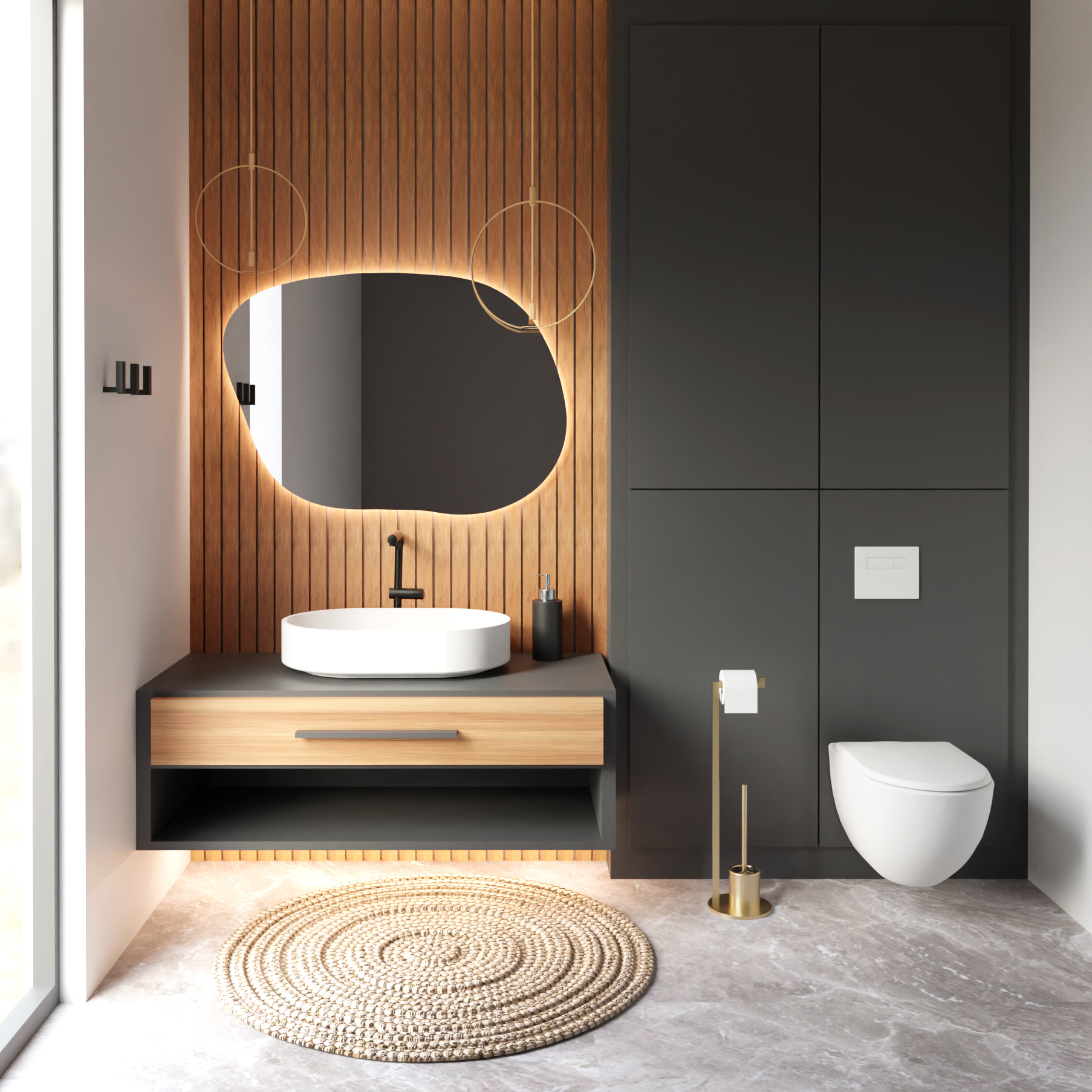 Baltica Design Jar wc kefe berakható arany 5904107906171