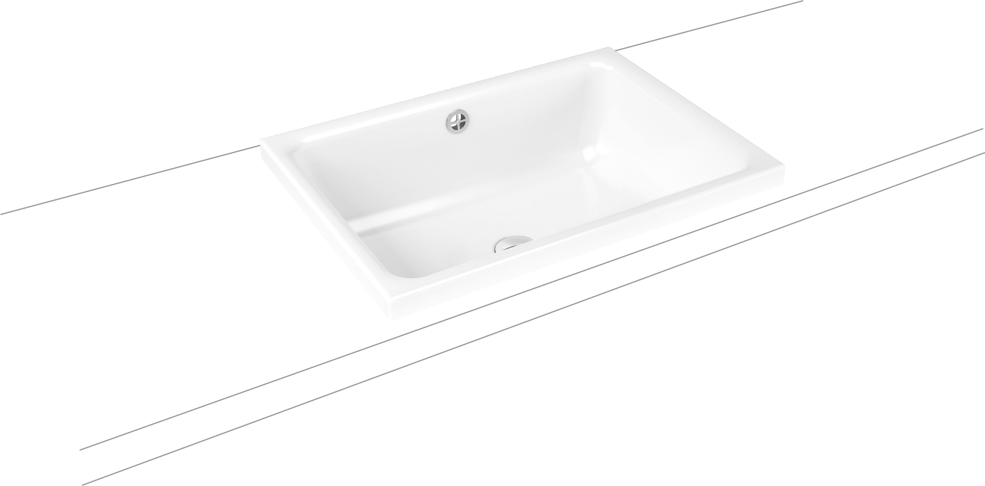 Kaldewei Cayono mosdótál 58x41.5 cm négyszögletes süllyesztett fehér 913606000001
