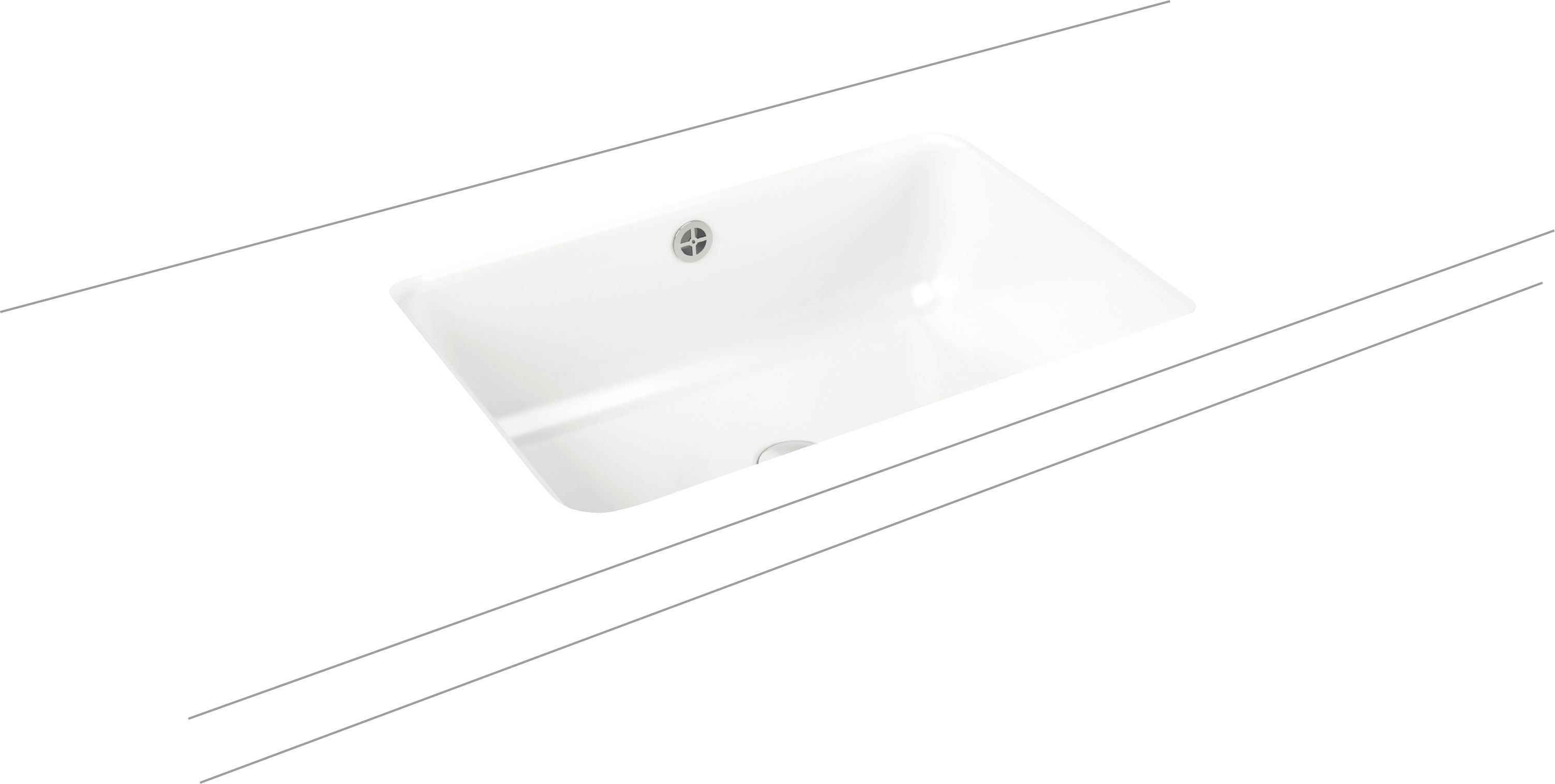 Kaldewei Cayono mosdótál 59.6x42.6 cm négyszögletes alulról beépíthető fehér fényes 913706000001
