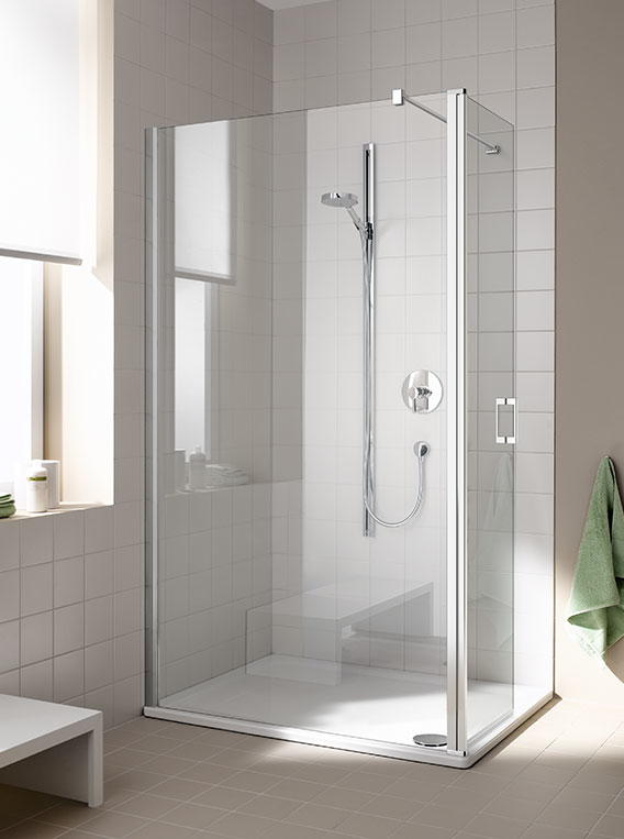 Kermi Cada XS zuhanyfal 90 cm ezüst fényes/átlátszó üveg CKTFL09020VPK