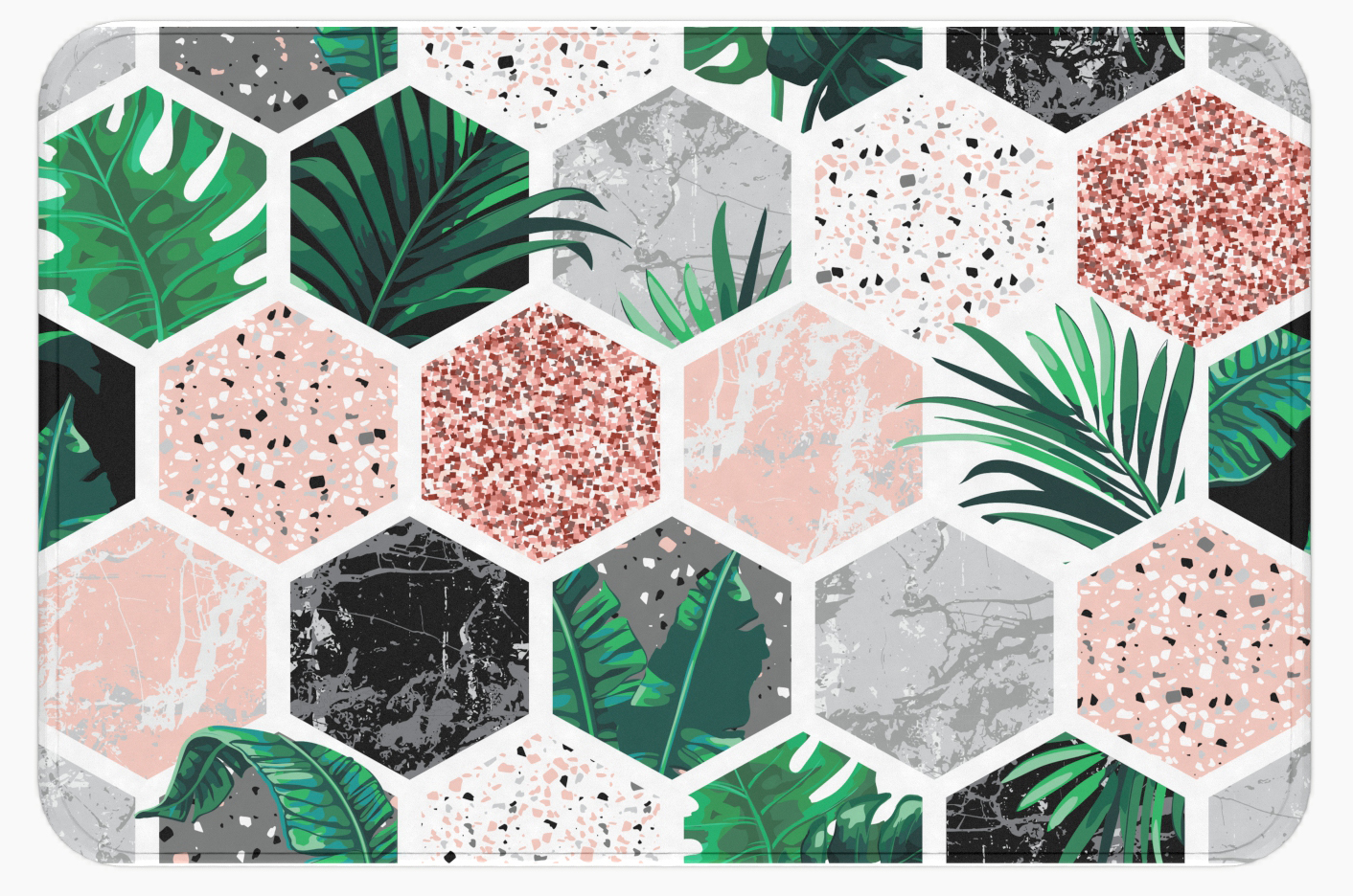 Hyggli fürdőszoba szőnyeg 60x40 cm négyszögletes színek keveréke 70-051