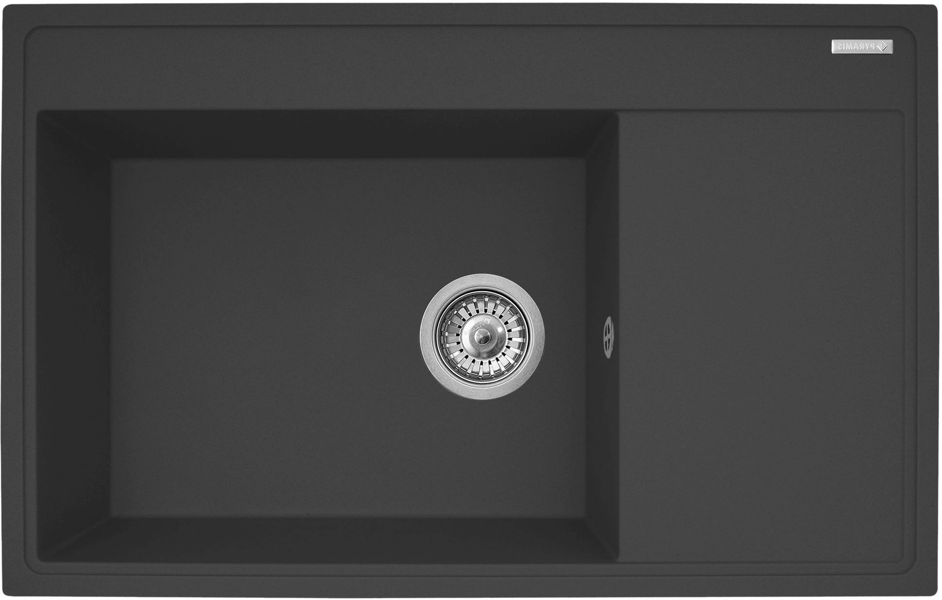 Pyramis Camea gránit mosogató 79x50 cm fekete 070058501