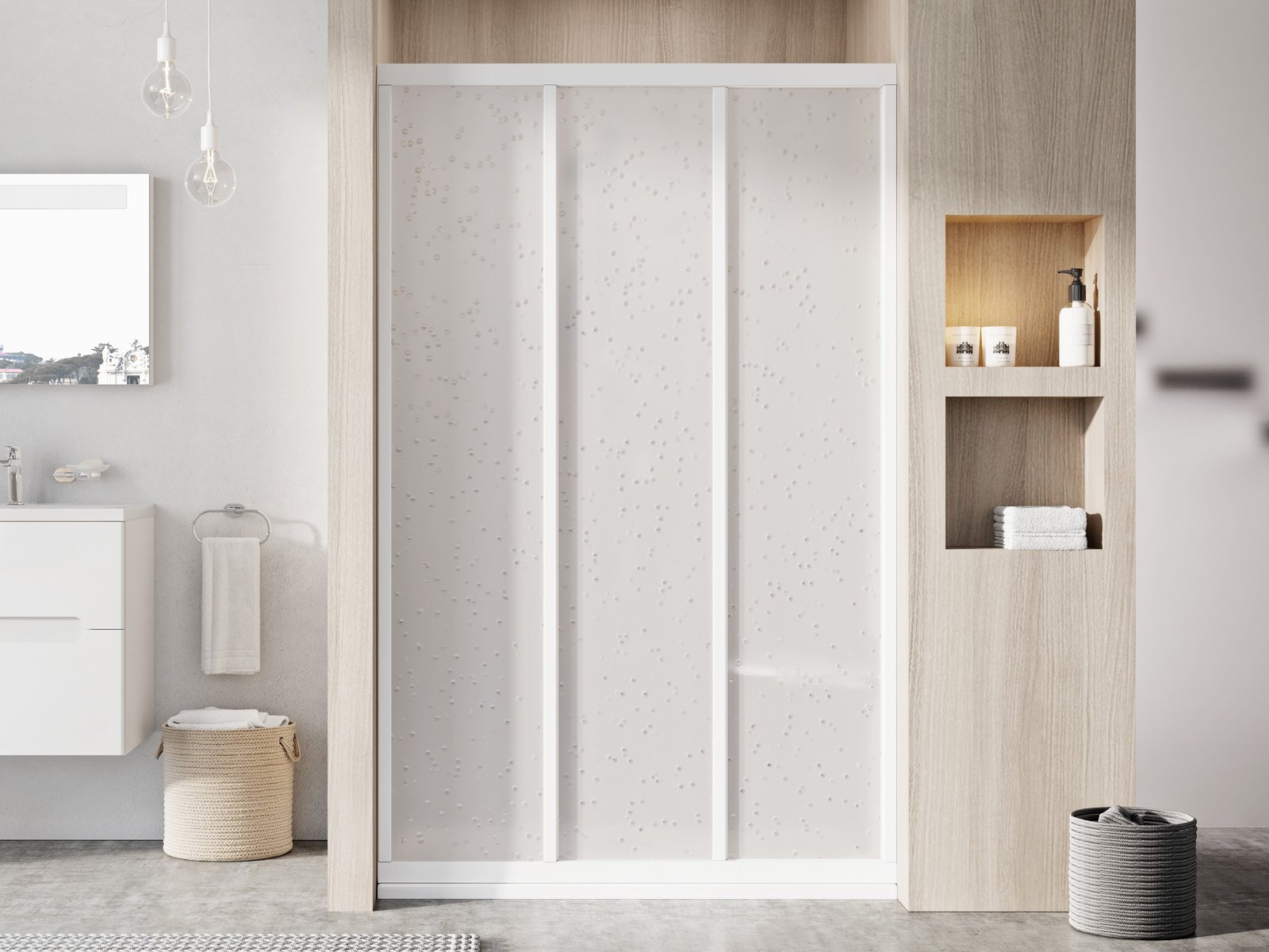 Ravak Supernova zuhanyajtók 130 cm tolható fehér fényes/polisztirol anyag 00VJ01R211