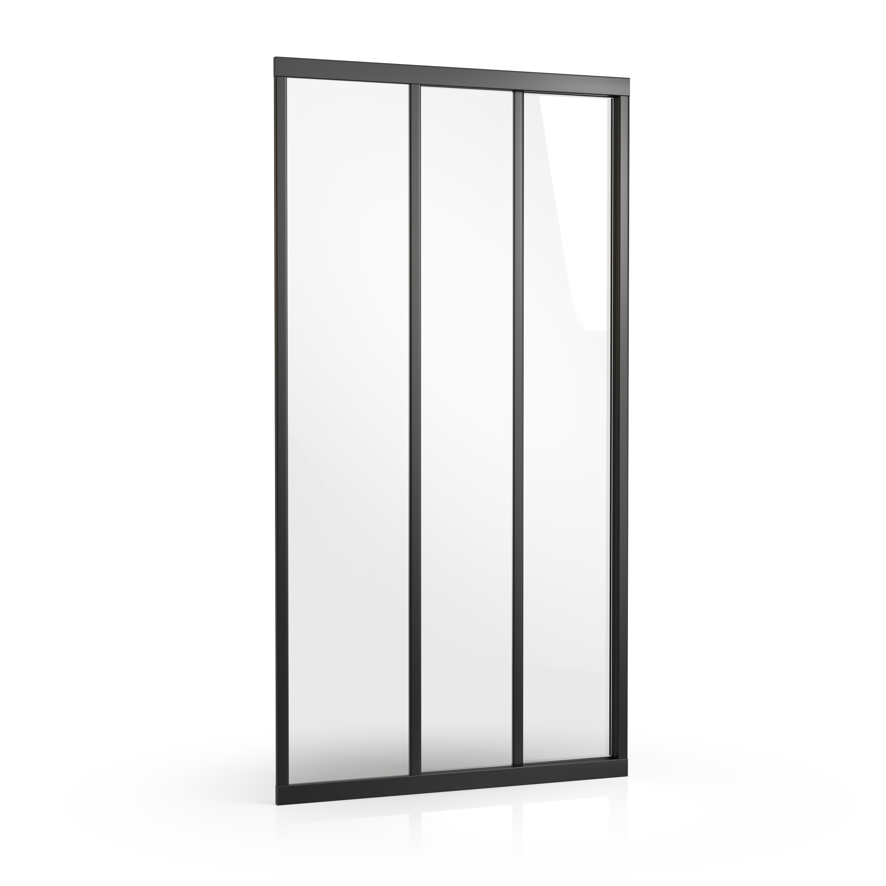 Ravak Supernova zuhanyajtók 130 cm tolható fekete matt/átlátszó üveg 00VJ03R2Z1