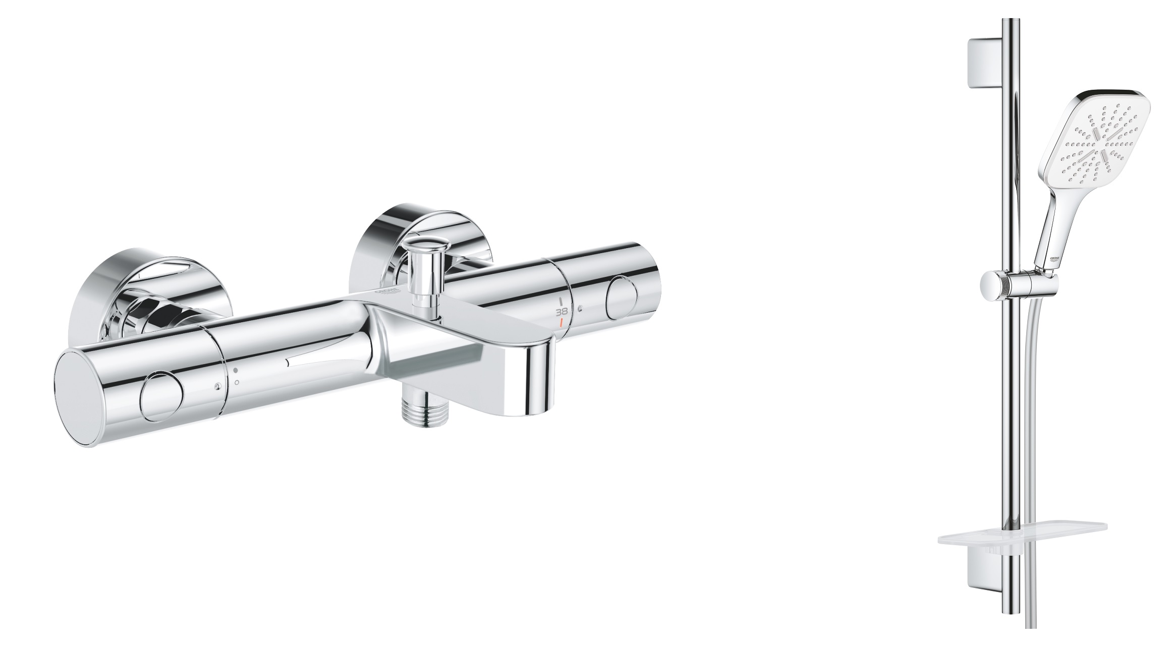 Készlet kád és zuhany csaptelep Grohe Grohtherm 800 Cosmopolitan 34766000, zuhany készlet Grohe Vitalio SmartActive 26596000