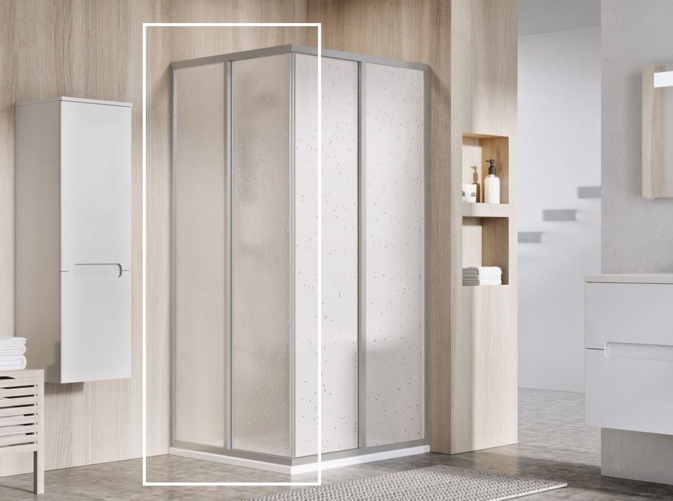 Ravak Supernova zuhanyajtók 75 cm tolható szatén matt/polisztirol anyag 14V30UO211