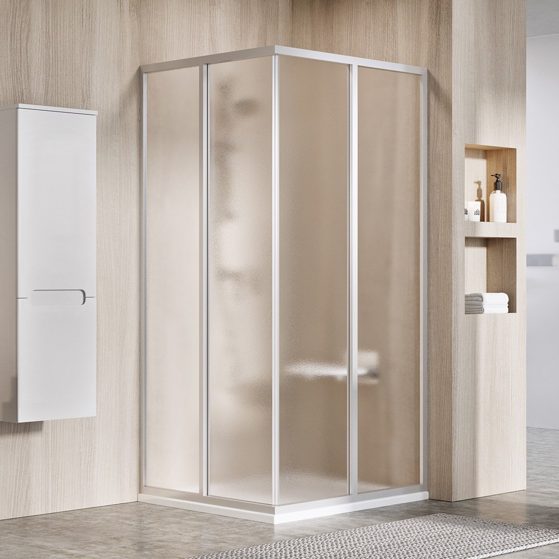 Ravak Supernova zuhanyajtók 75 cm tolható szatén matt/üveg mintával 14V30UO2ZG